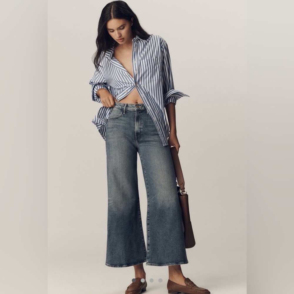 MOTHER The Hustler Roller Ankle High-Rise
Wide-Leg Jeans Size 26